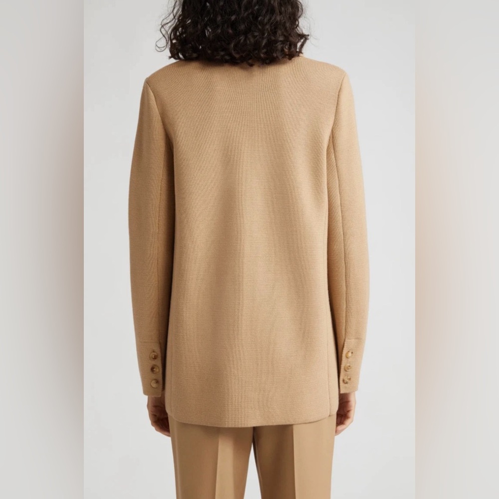 NWT TWP Camel Beige Knit Boyfriend Blazer 100% Merino Wool, size M - Picture 2 of 16